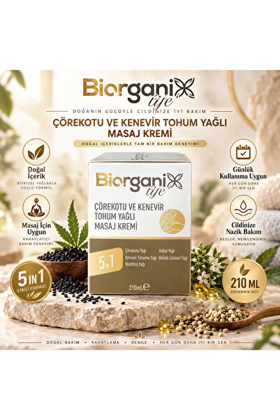 genel tr Çörekotlu Ve Kenevir Tohum Yağlı Masaj Krem 210ml Biorganix