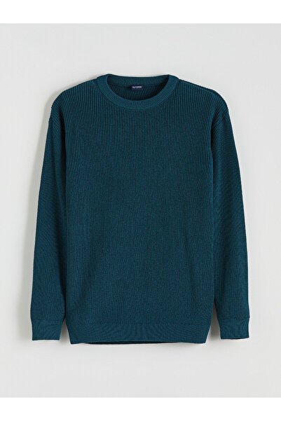 LC Waikiki Nevavm Farkıyla Lcw Kids Petrol Oval Collar Boys' Knitwear Sweater