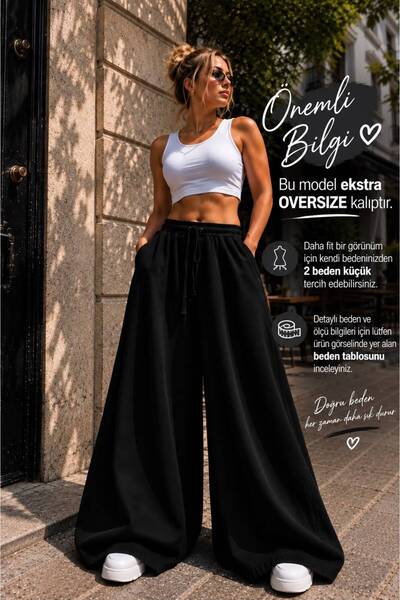 nd jeans Elastic Waist Mid-Waist Oversize Wide Leg Jeans - 100% Cotton Soft T...