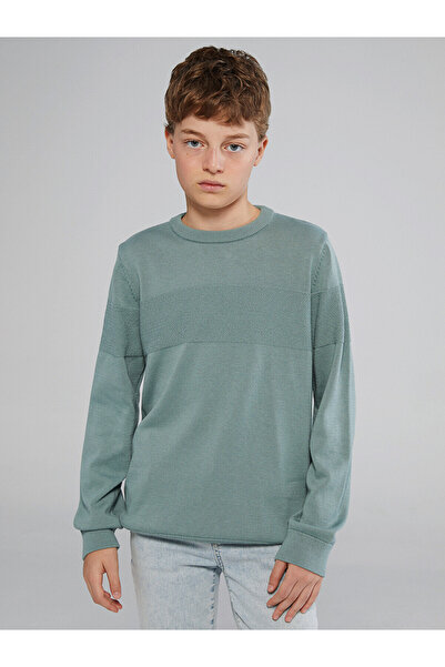 LC Waikiki Nevavm with a Difference Price Lcw Kids Green Oval Collar Boy's Kn...