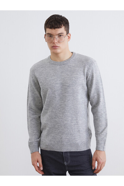 LC Waikiki Nevavm Farkıyla Xside Anthracite Knitwear Flat Oval Collar Men's S...