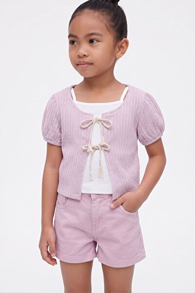 Rocha Baby Girl's Powder Pink Cardigan and Shorts 3-Piece Set Summer Cotton C...