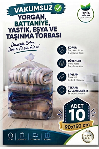 erfa plastik ambalaj 1984'den beri 90x140 Cm 10 Adet 1.Kalite Naylon Torba Bü...