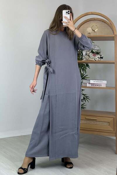 Invee Yandan Bağlamalı Tencel Elbise