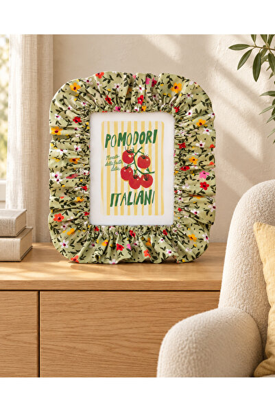Kauri Studio Flora Fırfırlı Pamuk Kumaşlı Dekoratif Ahşap Fotoğraf Çerçevesi ...