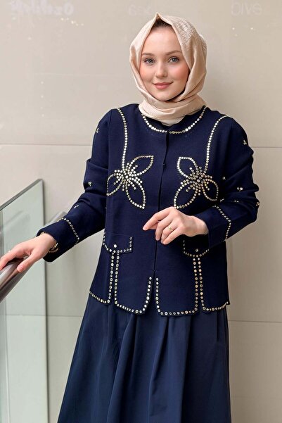 Ghisa Mirror Print Embroidered Knitwear Cardigan