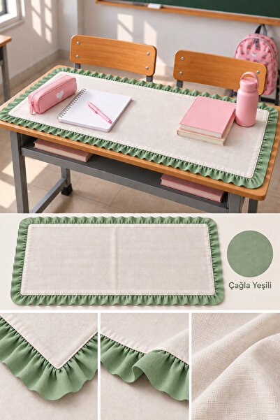 ZİLCA HOME 45×63 cm Fırfırlı Okul Sıra Örtüsü
