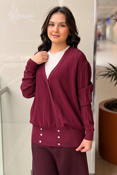 Ghisa Stone Buttoned Mercerized Sweater Cardigan