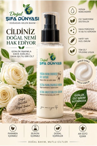 DogalSifaDünyası Intensive Moisturizing Cream 150 ml Premium Intensive Moisturizing Cream with Goat Milk and Royal Jelly