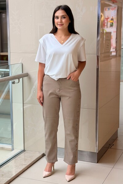 FUAT GÜRSEN Fuat Gürşen Hotfix Printed Carrot Denim Trousers