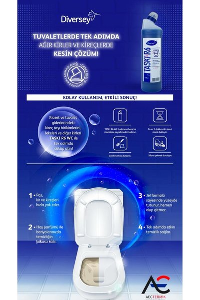 Diversey Taski R6 Ağır Kirler Için Wc Klozet Temizlik Ürünü 750 Grx 6 Adet
