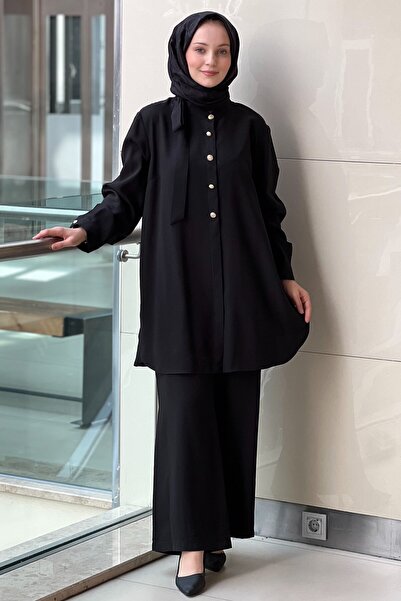 FUAT GÜRSEN Fuat Gürşen Yakası Bow Detail Shirt and Pants Set