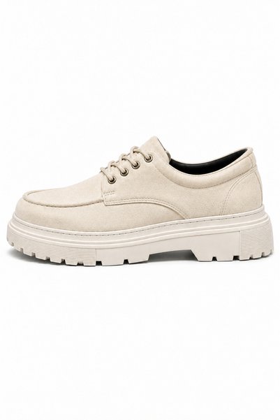 Lucy Shoes Yg-X6 Men's Casual Lace-Up Suede Classic Shoes Skt - Beige