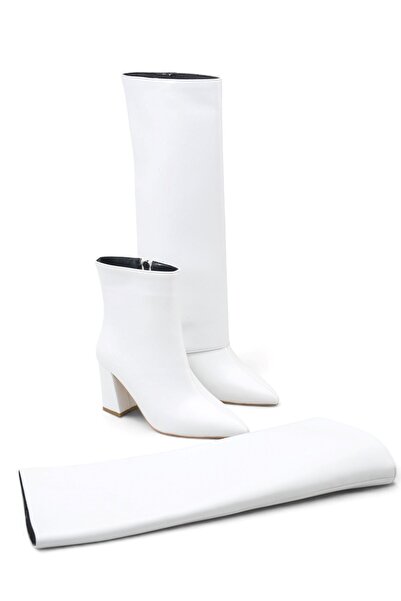 MODAADAM Women's Wanda Slip-On Boots - White-Patent Leather