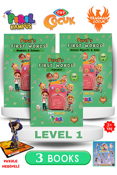 TRT ÇOCUK PIRIL KAMPÜS Pırıl’s First Words Level 1 – Uygulama Destekli 3 Kita...
