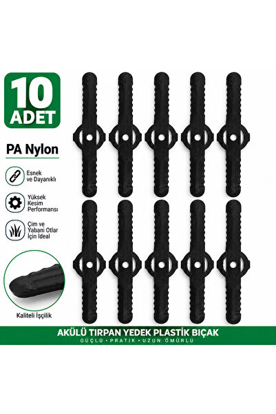 Genel Markalar Plastik Tırpan Bıçağı 10 Adet PA Naylon Akülü Tırpan Yedek Bıçak