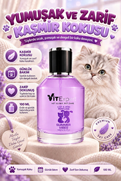 Vitexpert Kaşmir Kokulu Premium Kedi Parfümü - Alkolsüz Parabensiz Doğal Prat...