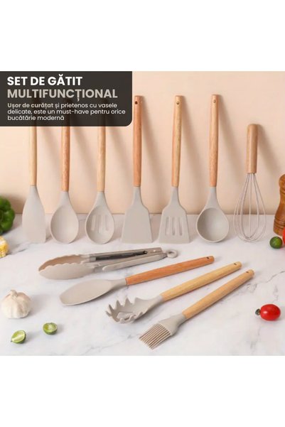 Full Abundance Set de ustensile de bucătărie premium pentru gătit, 12 piese d...