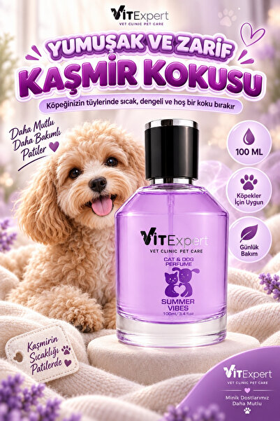 Vitexpert Kaşmir Kokulu Premium Köpek Parfümü - Alkolsüz Parabensiz Doğal Pra...