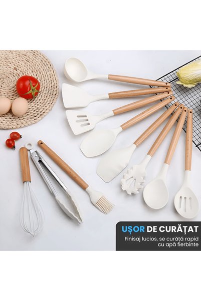 Full Abundance Set de ustensile de bucătărie premium pentru gătit, 12 piese d...