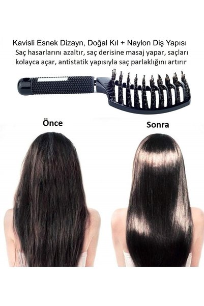 LAND OF MYTH Lom1071 Detangling Combing Brush, Antistatic Ionic For Adults & Children - black