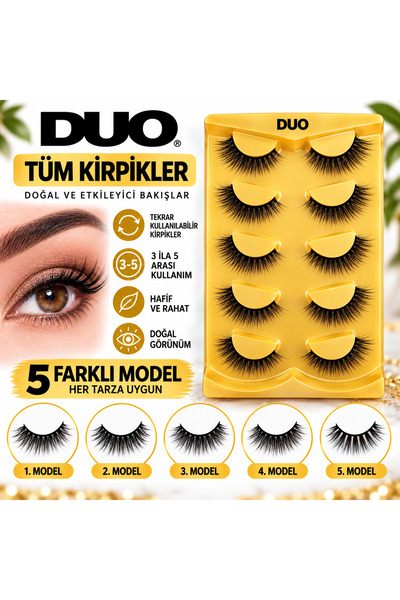 Duo TAKMA KİRPİK 5 LI TÜM MOFRL 5 FARKLI MODEL