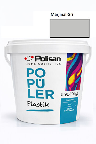 Polisan Popüler Plastik Mat Iç Cephe Boyası 10 Kg - Marjinal Gri