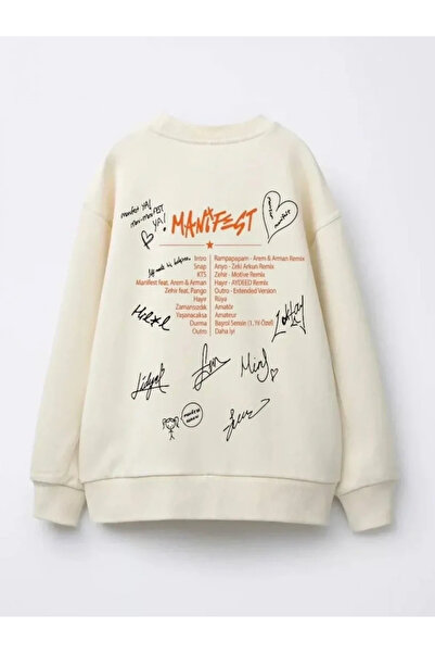 Kidmark Çocuk Modası Girl's Manifest Signed 100% Cotton Sweatshirt