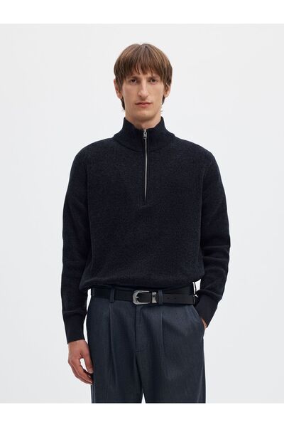Selected Homme Pullover High Neck Reißverschluss