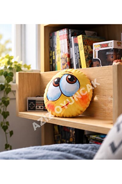 AZİZ OYUNCAK 💛   25 cm Cute Emoji Humorous Cartoon Themed Round Toy Pillow Y...