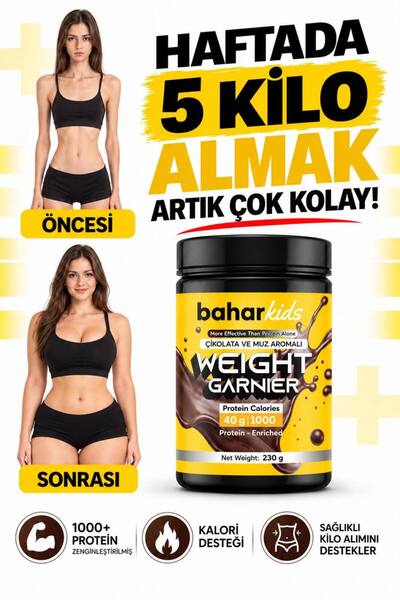 Bahar Kids iştah açıcı kilo-aldirici Kakao Muz Aromalı Bitkisel Barışım Prote...