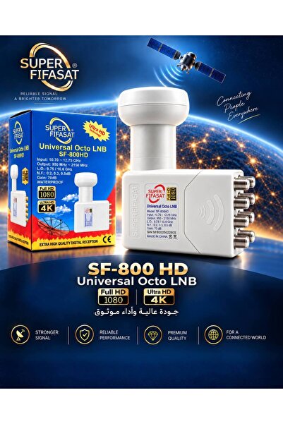 SUPER FIFASAT 8 Output Satellite Lnb Head Sf-800 Hd - Universal Octo Lnb 8 Ou...
