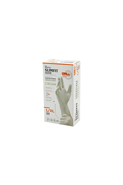 SS HOME CONCEPT Reflex Slimfit Glove Kod-028 L-Xl Cream Powder-Free Examinati...