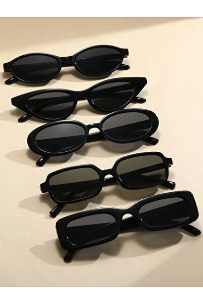 Choice 5PCS-C1 5Pcs Classic All-Black Multi-Style Sunglasses Set, Casual and ...