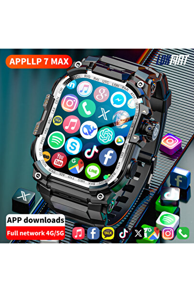 LOKMAT 4g Lte Smart Watches Sim Card Heart Rate Sleep Monitoring Full Touch S...