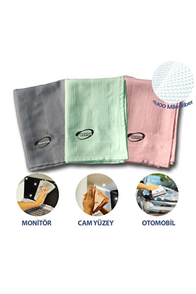 SS HOME CONCEPT Non-Marking Microfiber Cleaning Cloth Set of 3 Glass and Mirr...