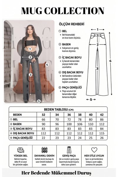 MUG collection Pantaloni palazzo din denim pentru femei