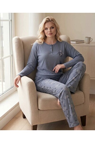 Eyfuze Women's Winter Plus Size Curve Embroidered Patterned Collar Buttoned L...