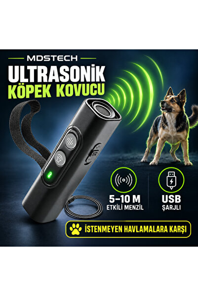 MDSTECH Ultrasonik Köpek Kovucu USB Şarjlı Hafif Pratik Güvenli, Saldırı ve İ...