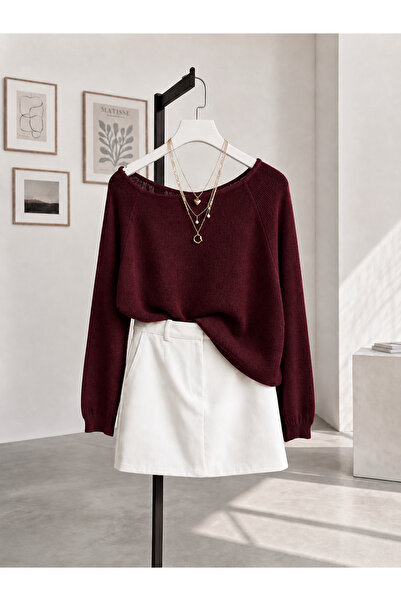 sumoda Kadın Düşük Omuz Merserize Triko Kazak