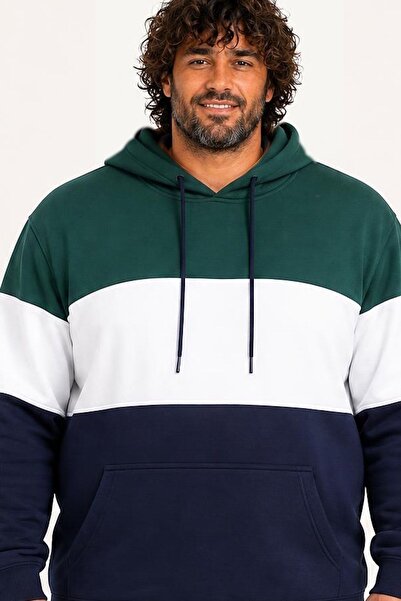 Büyük Beden Kapüşonlu 3ip Sweat MG 25725 NEFTI