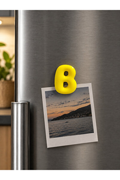 LioraeAtelier B Harfi Buzdolabı Magneti Sarı Harf Magnet
