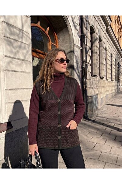onno style women Patterned Steel Knit Classic Tricot Vest