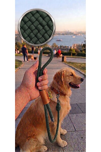 Ahmet Faik Deri Dog Walking Leash - Khaki - 120cm