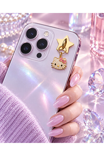 ZZ 3003 Premium Zirkon Hello Kitty Figürlü Lüks Telefon Aksesuarı Charm - Alt...