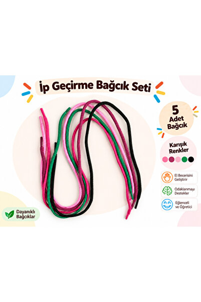 5 Adet Karışık Renkli Bağcık Ip Geçirme Ve Örgü Setleri Için