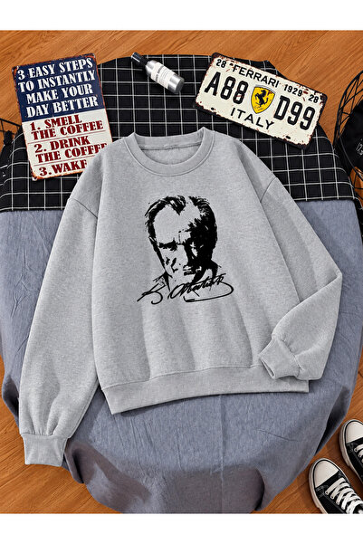 ATATÜRK Baskılı Ünisex Penye Sweatshirt