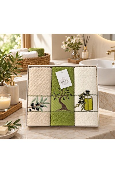 ROYAM 3-Piece Vianna 100% Cotton Drying Cloth Kitchen Towel 40 X 60