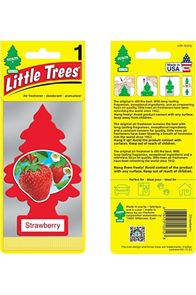 Little Trees Strawberry Hanging Car Air Freshener, Paperboard Tree with Elast...