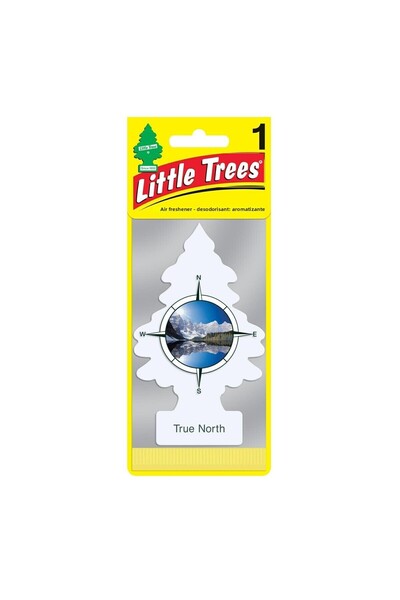 Little Trees معطر هواء للسيارة من ترو نورث، شكل شجرة من الورق المقوى مع حلقة ...